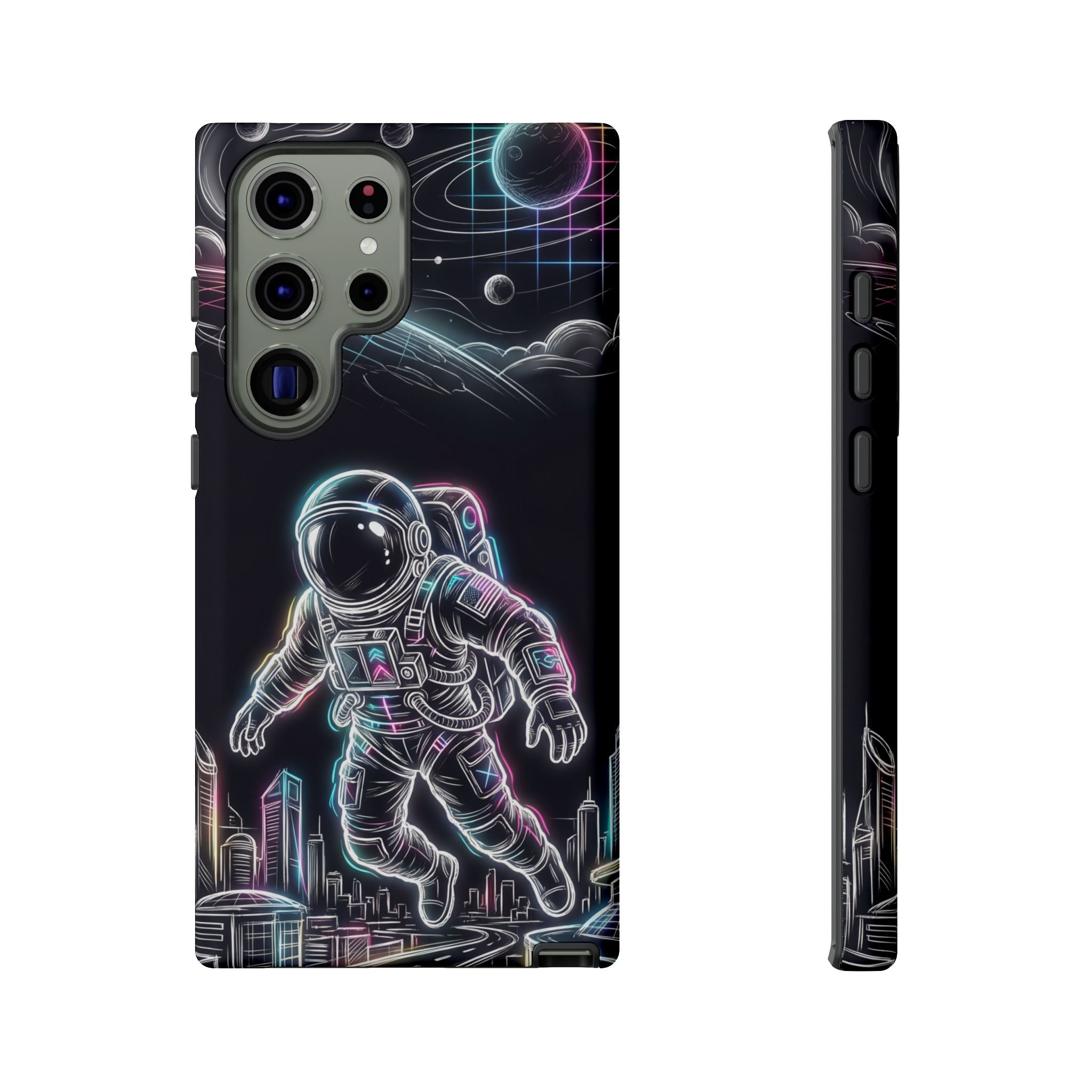 Space Explorer Astronaut Neon Samsung Galaxy Phone Case