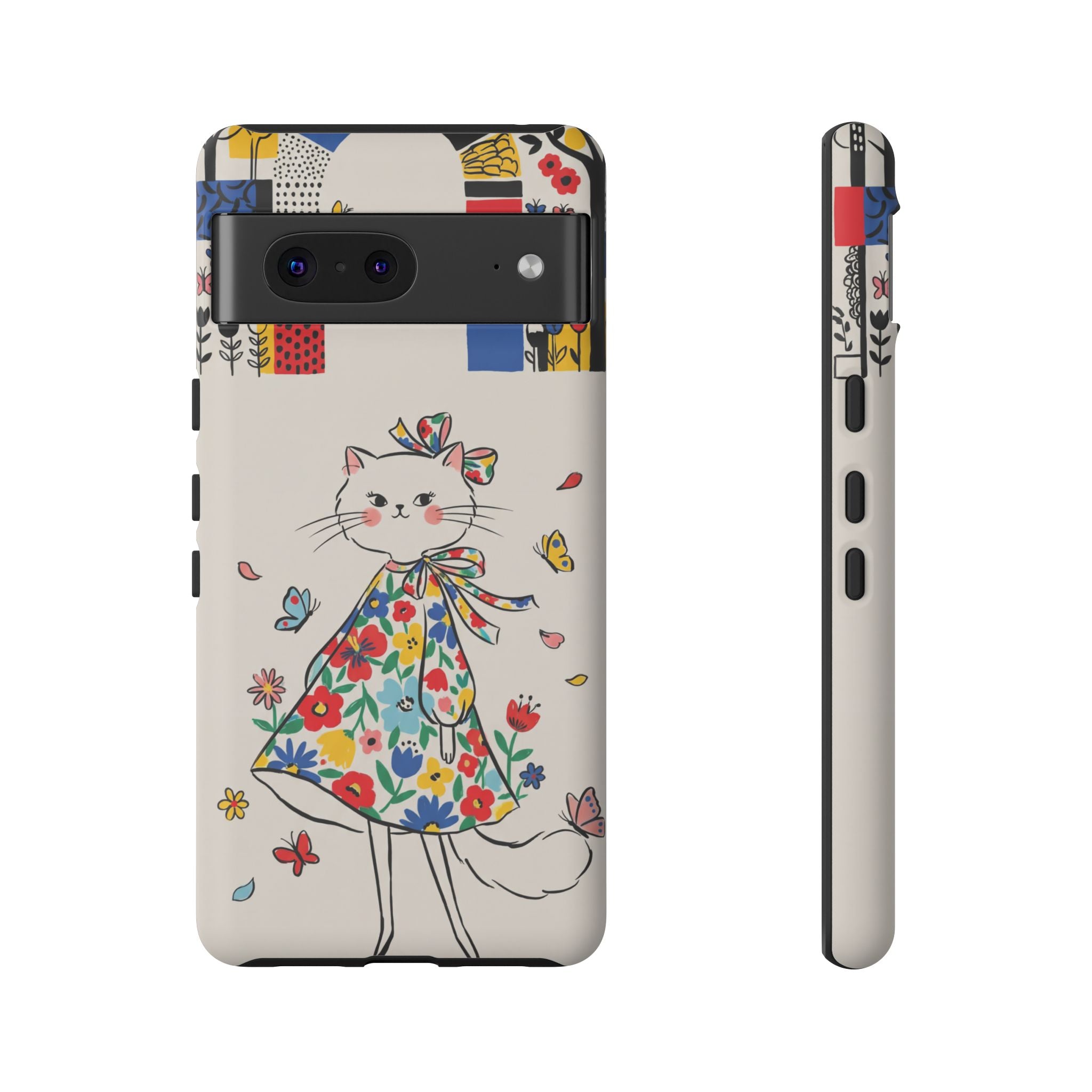 Floral Kitty Google Pixel Phone Case | Cute Cat