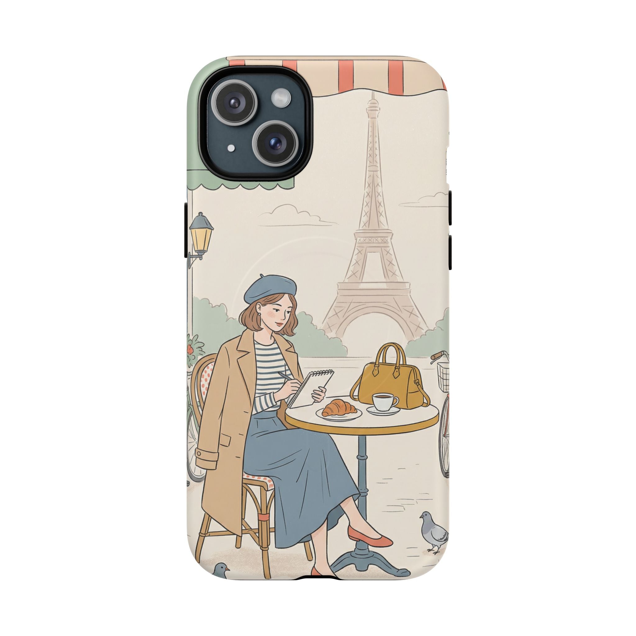 Paris Cafe MagSafe iPhone Case | Cute Vintage Eiffel Tower Travel