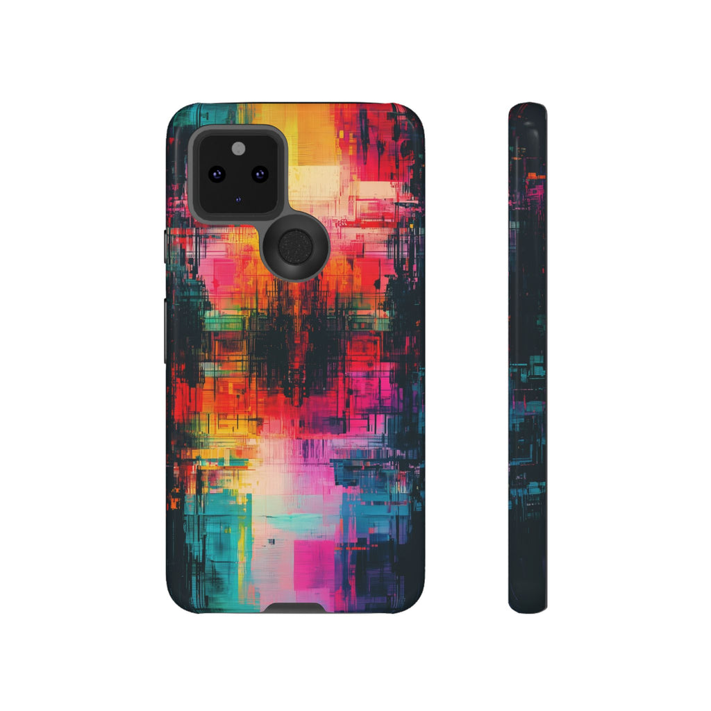 Abstract Neon Glitch Art Tough Google Pixel Case