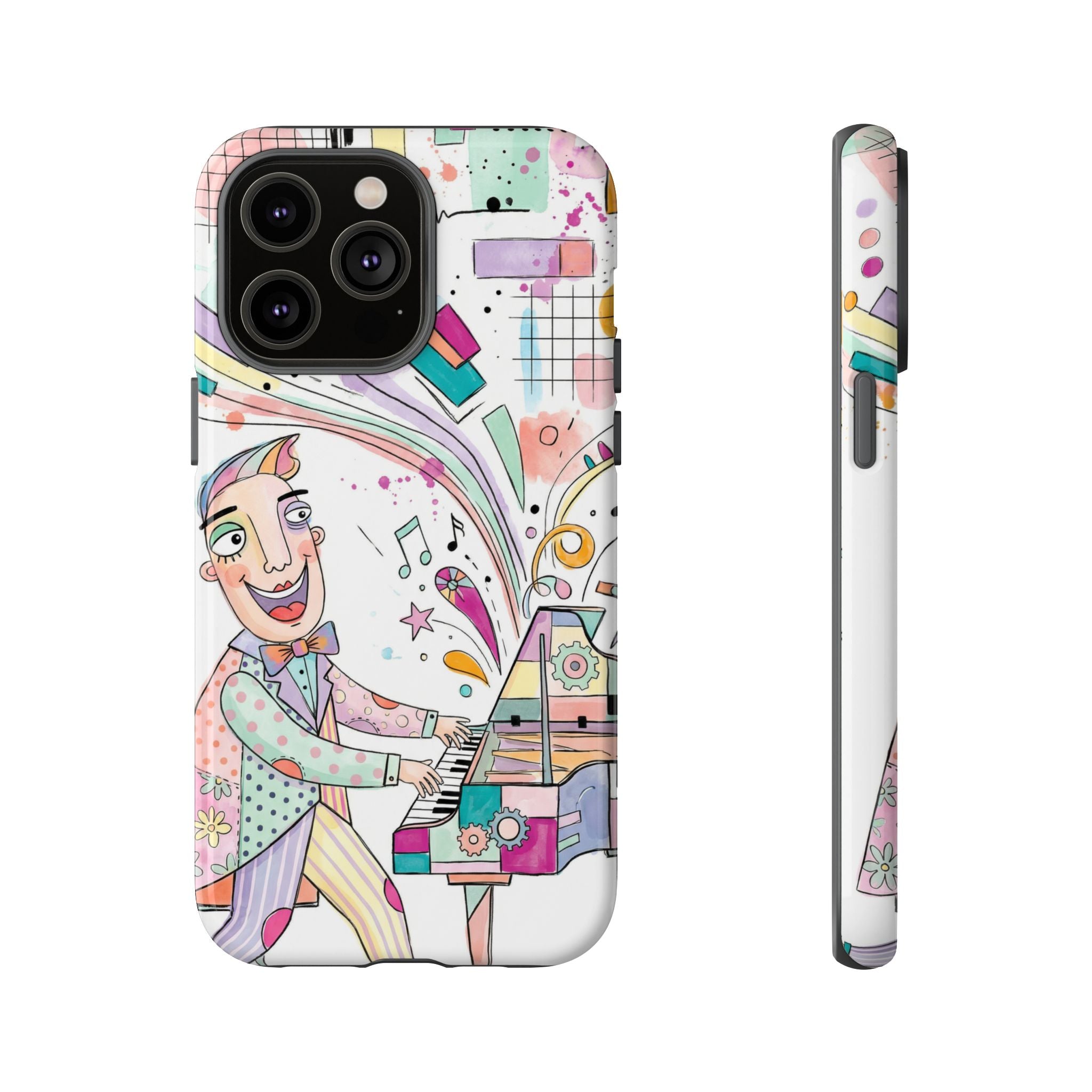 Musical Pianist iPhone Case | Colorful Whimsical Piano Art