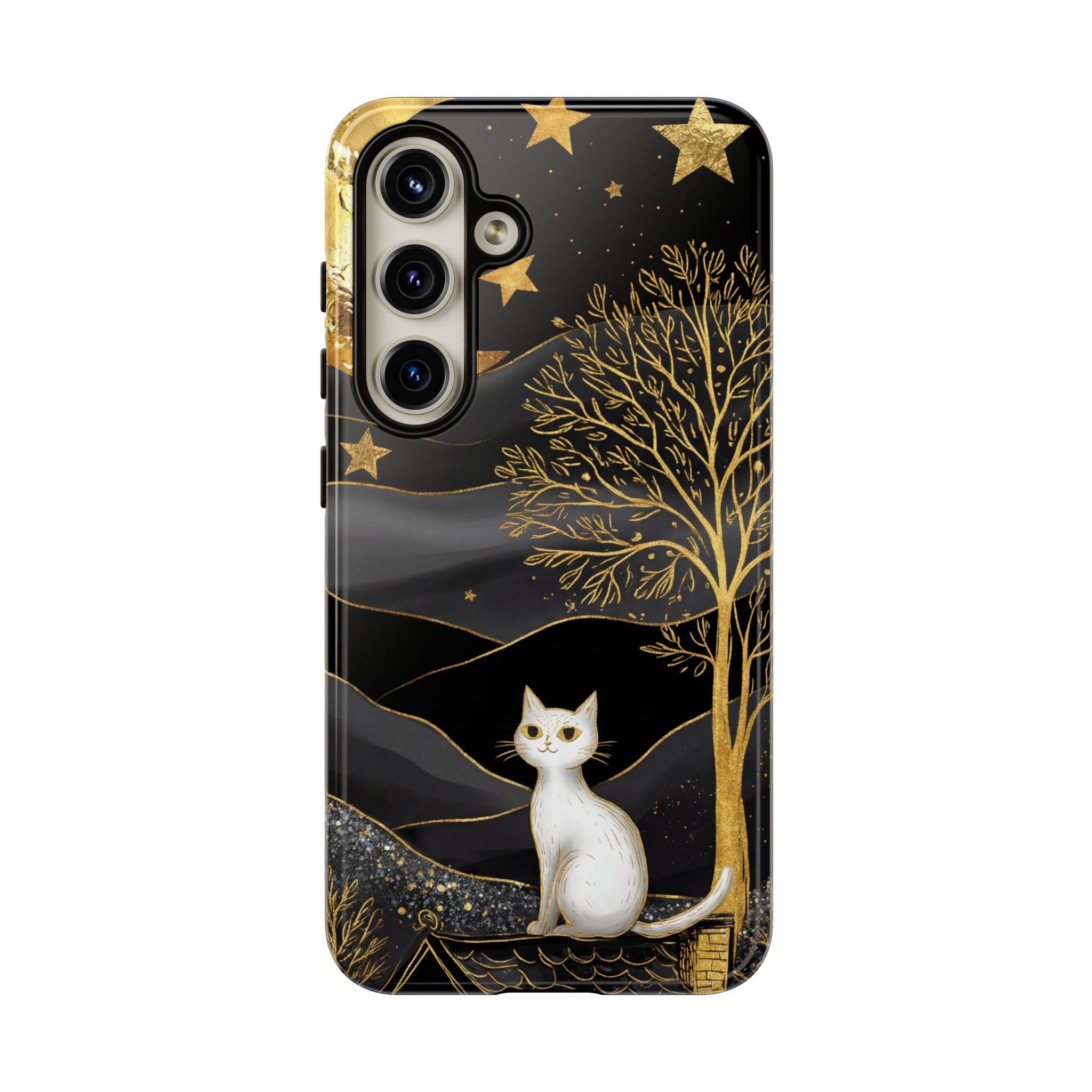 Gold Moon & Celestial Cat Samsung Galaxy Case