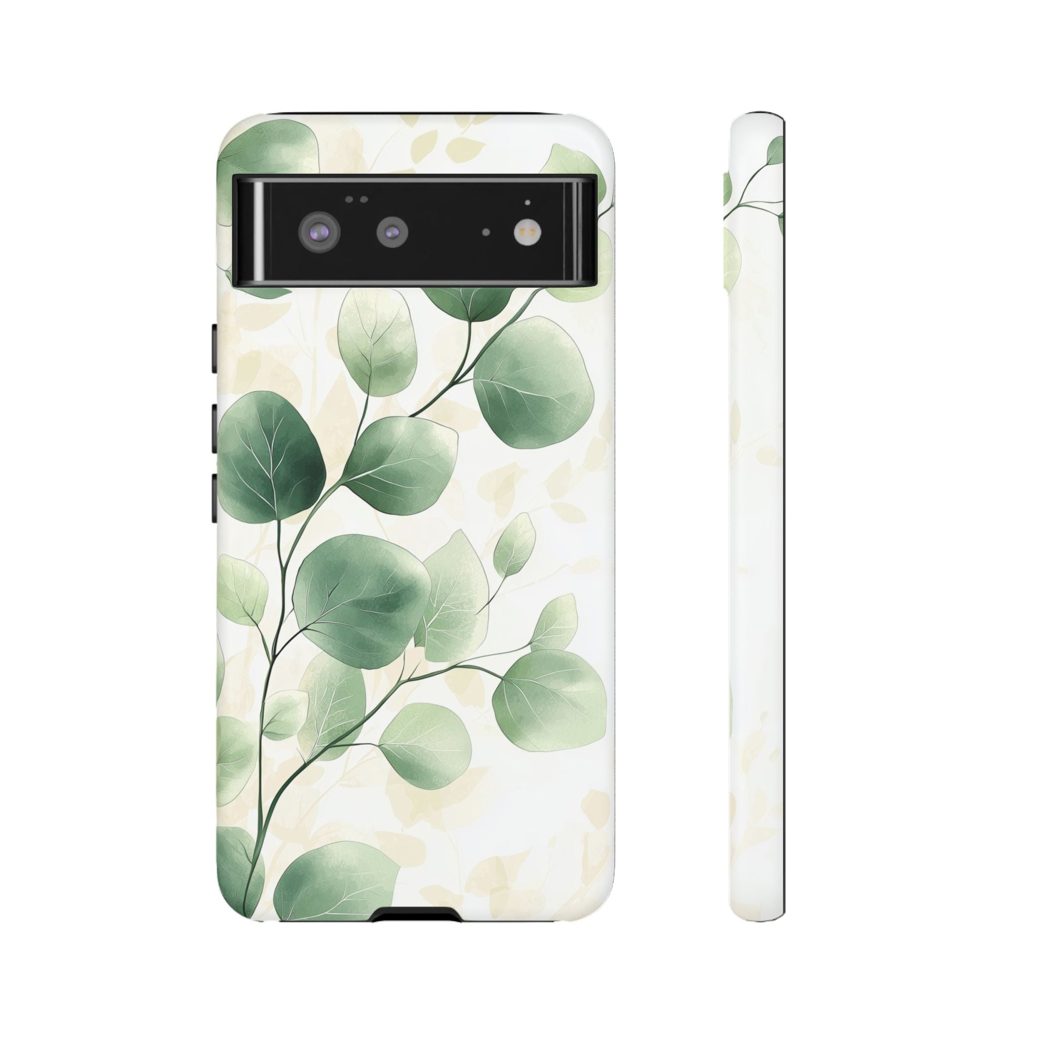 Botanical Eucalyptus Tough Google Pixel Phone Case | Green Watercolour Leaf