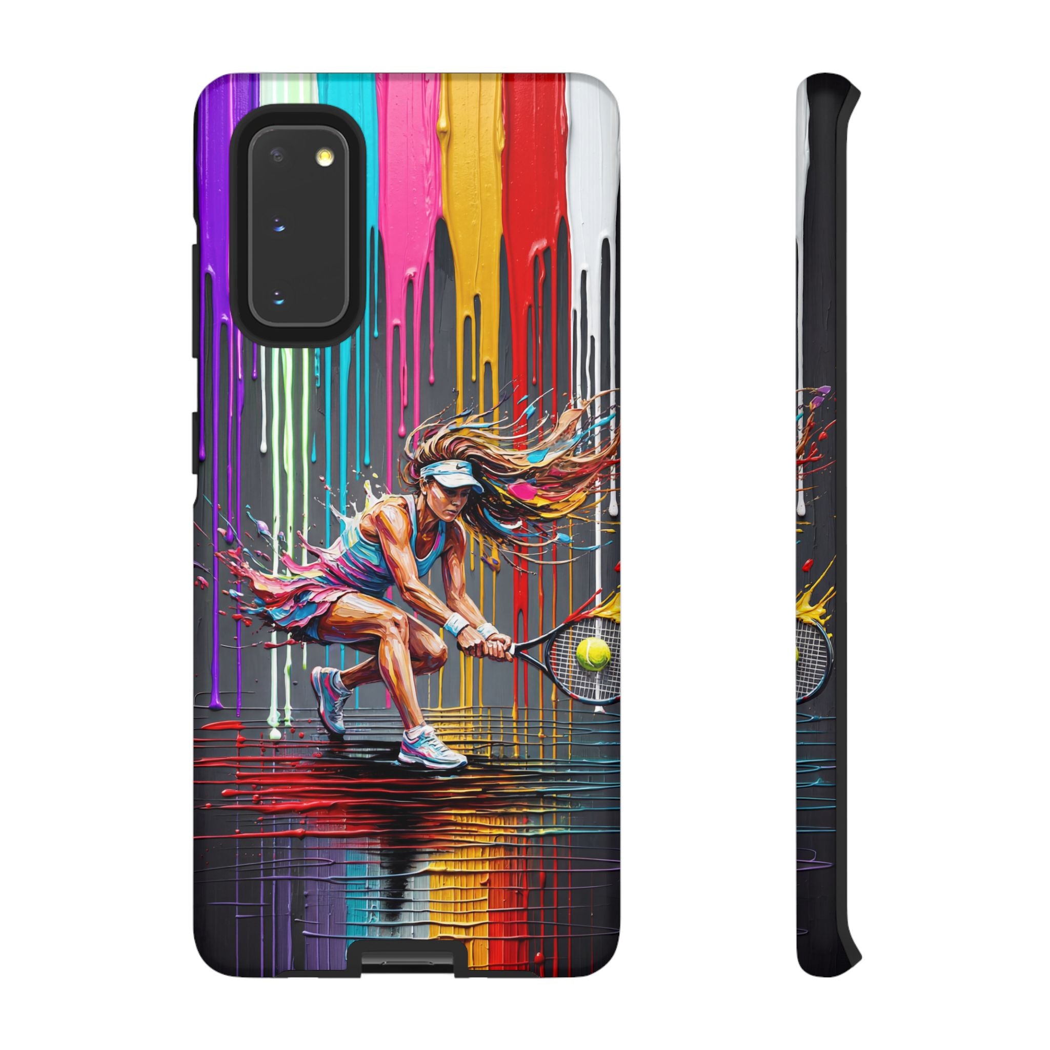 Colour Splash Tennis Samsung Galaxy Phone Case | Vibrant Female Player Art