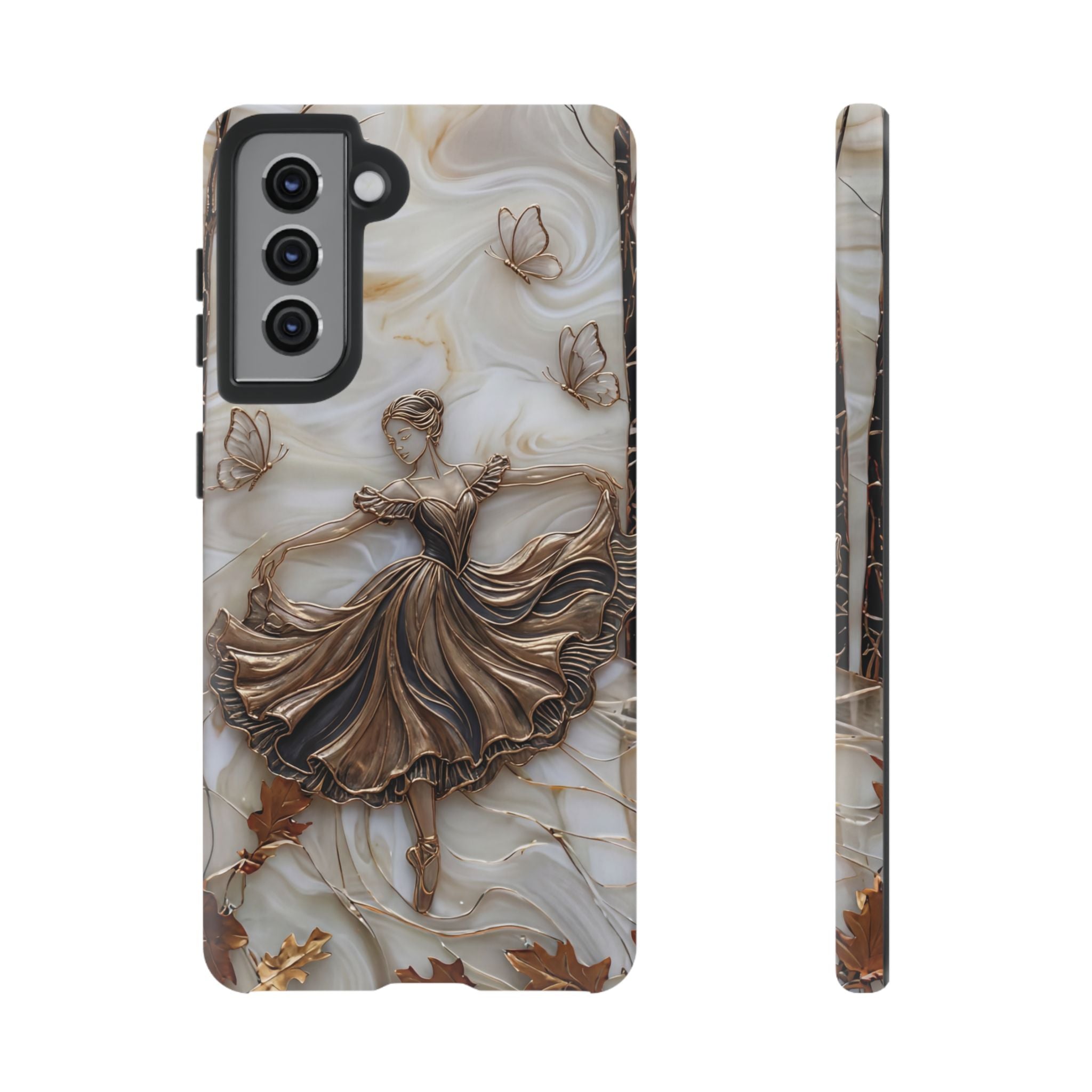 Elegant Bronze Ballerina Dance Design Samsung Galaxy Case