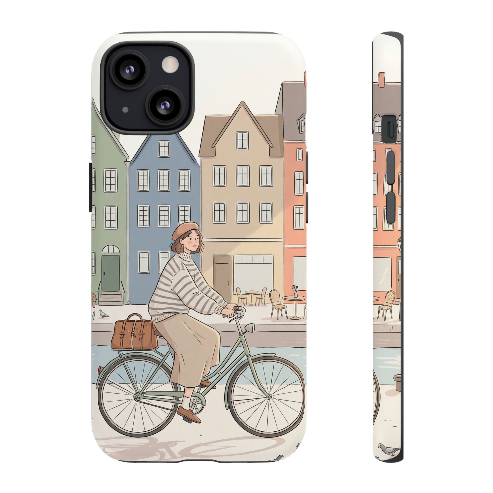 City Bike iPhone Case | Cozy European Street Illustration Tough Cases