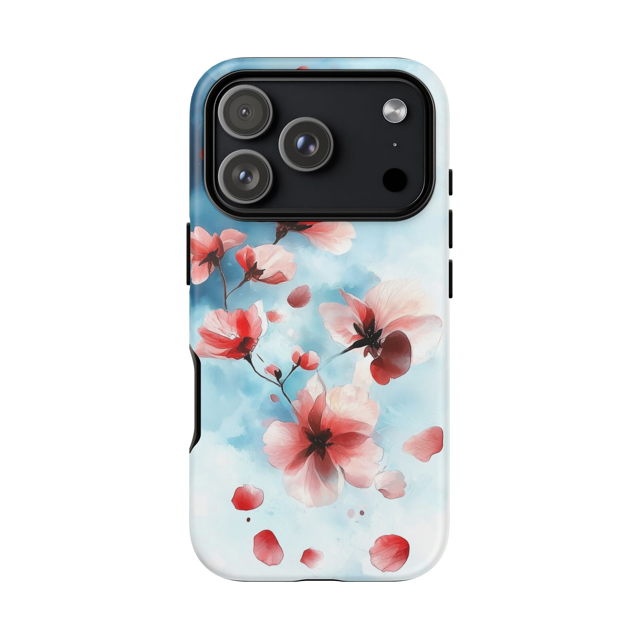 Floral Cherry Blossom iPhone Case | Pastel Pink Blue
