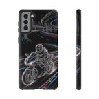 Neon Night Rider Samsung Galaxy Phone Case | Motorcycle Racing Protective Cover