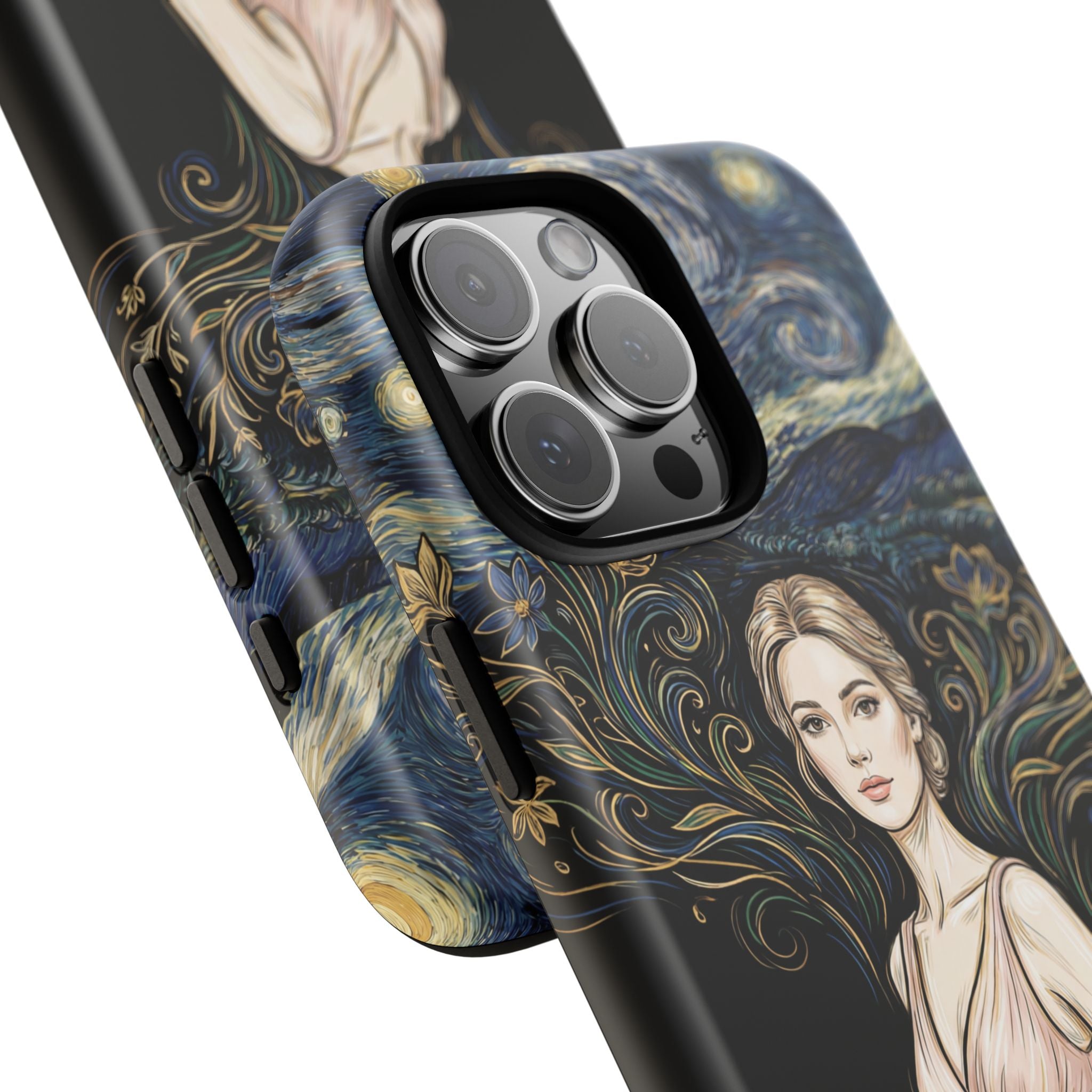 Art Nouveau Starry Night iPhone Case | Elegant Woman Illustration Tough Case