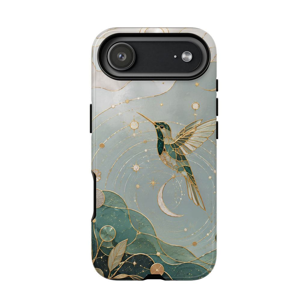 Celestial Hummingbird iPhone Case | Moon & Bird iPhone Case