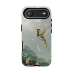Celestial Hummingbird iPhone Case | Moon & Bird iPhone Case
