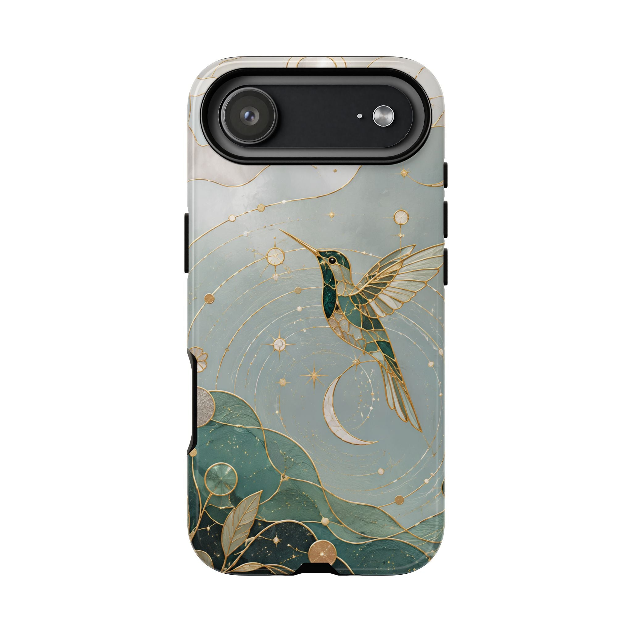 Celestial Hummingbird iPhone Case | Moon & Bird iPhone Case