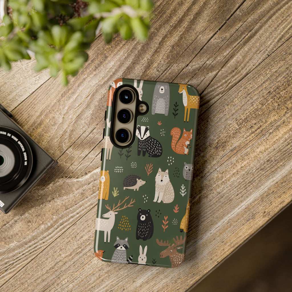 Woodland Animals Samsung Galaxy Phone Case | Forest Creature Art Cover