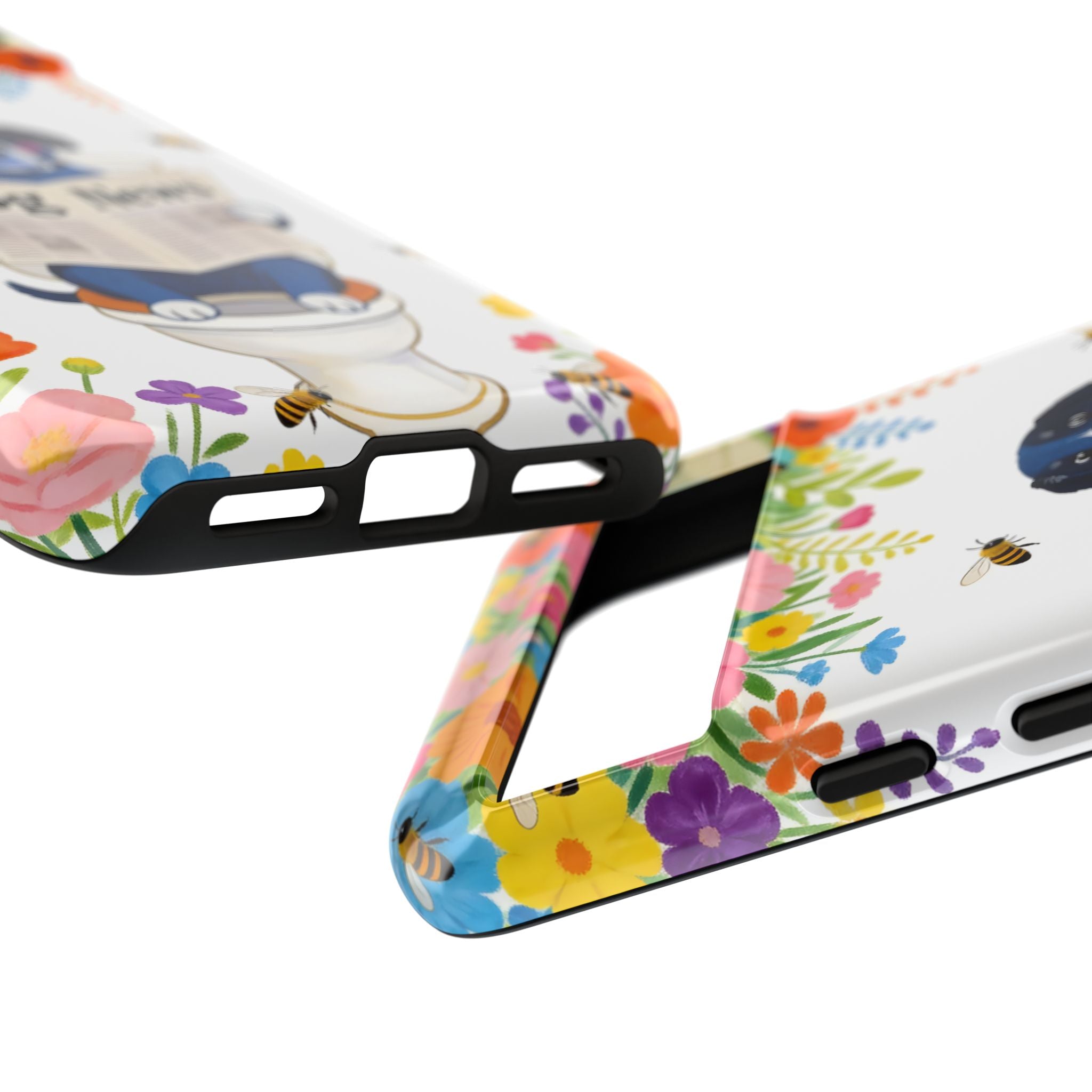 Dog News Floral Google Pixel Phone Case | Cute Dog on Toilet Pattern, Spring Floral