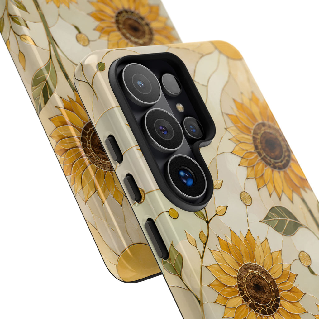 Sunflower Samsung Galaxy Phone Case | Stained Glass Floral Phone Case