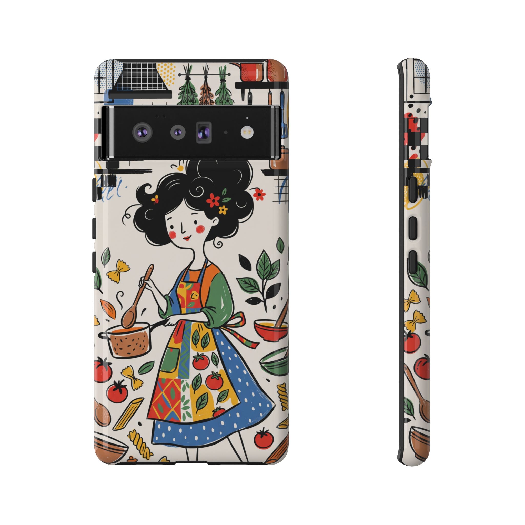 Whimsical Chef Kitchen Illustration Google Pixel Phone Case
