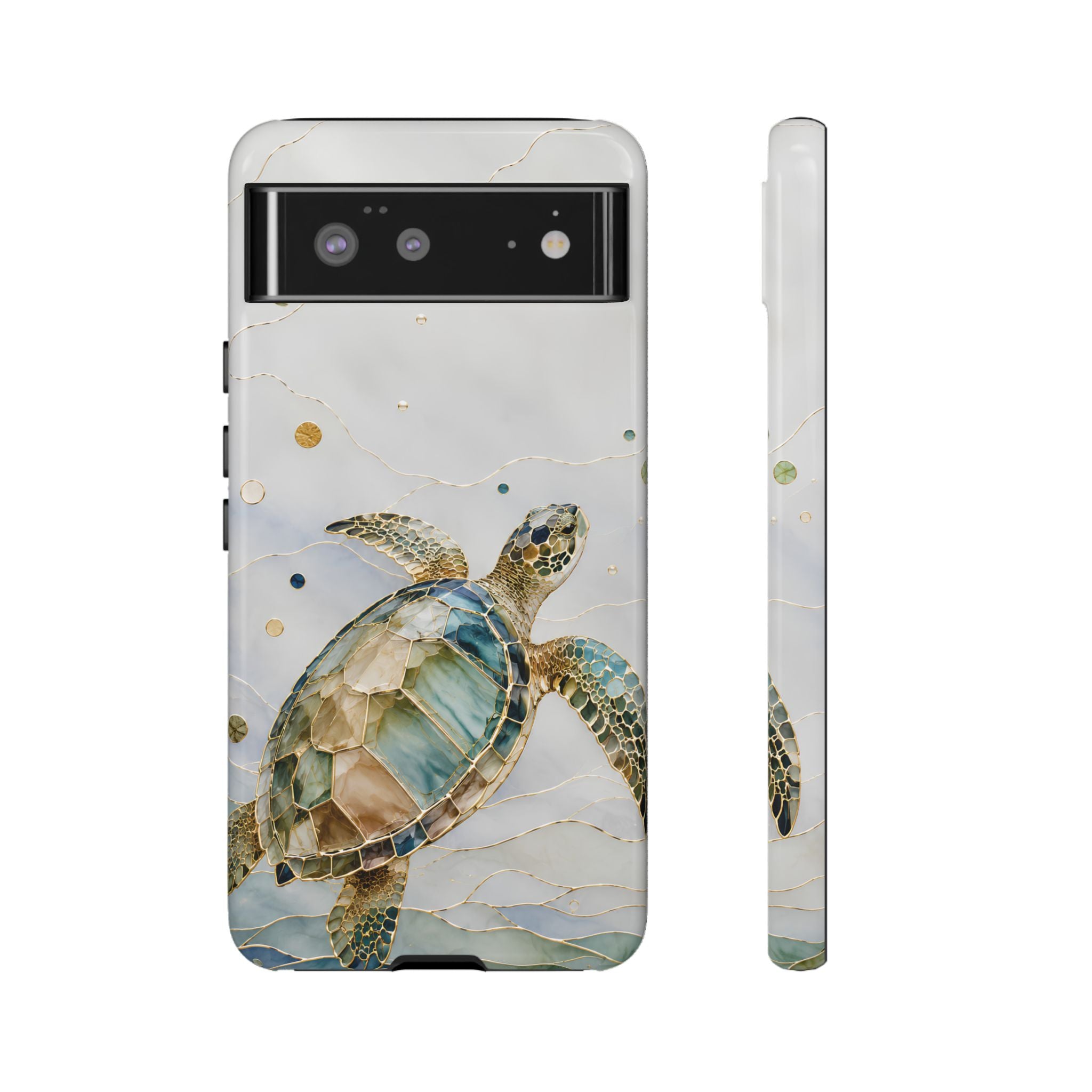 Sea Turtle Google Pixel Phone Case | Stained Glass Turtle Phone Case