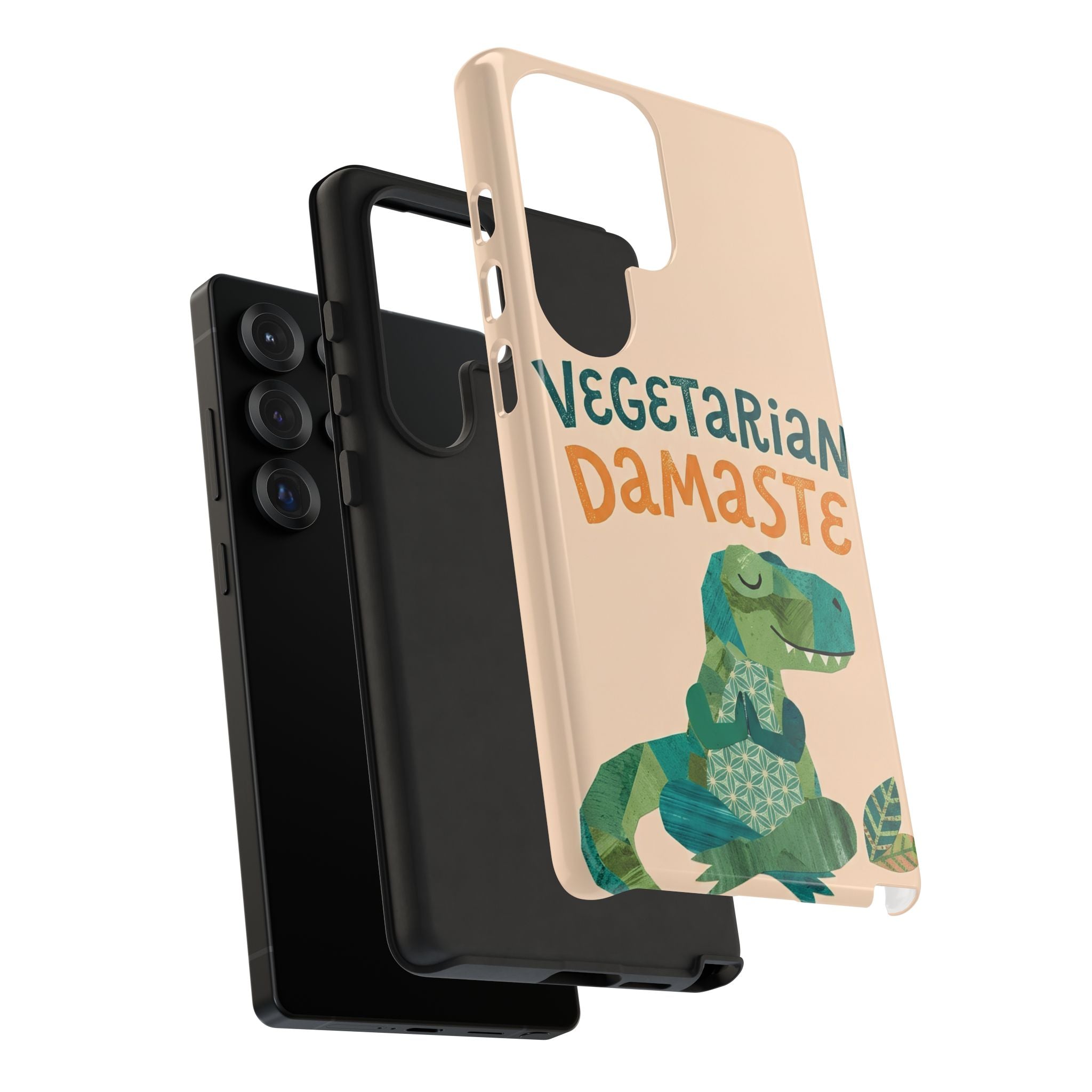Cute Dinosaur Tough Samsung Galaxy Phone Case | Whimsical Meditating Dino Cover