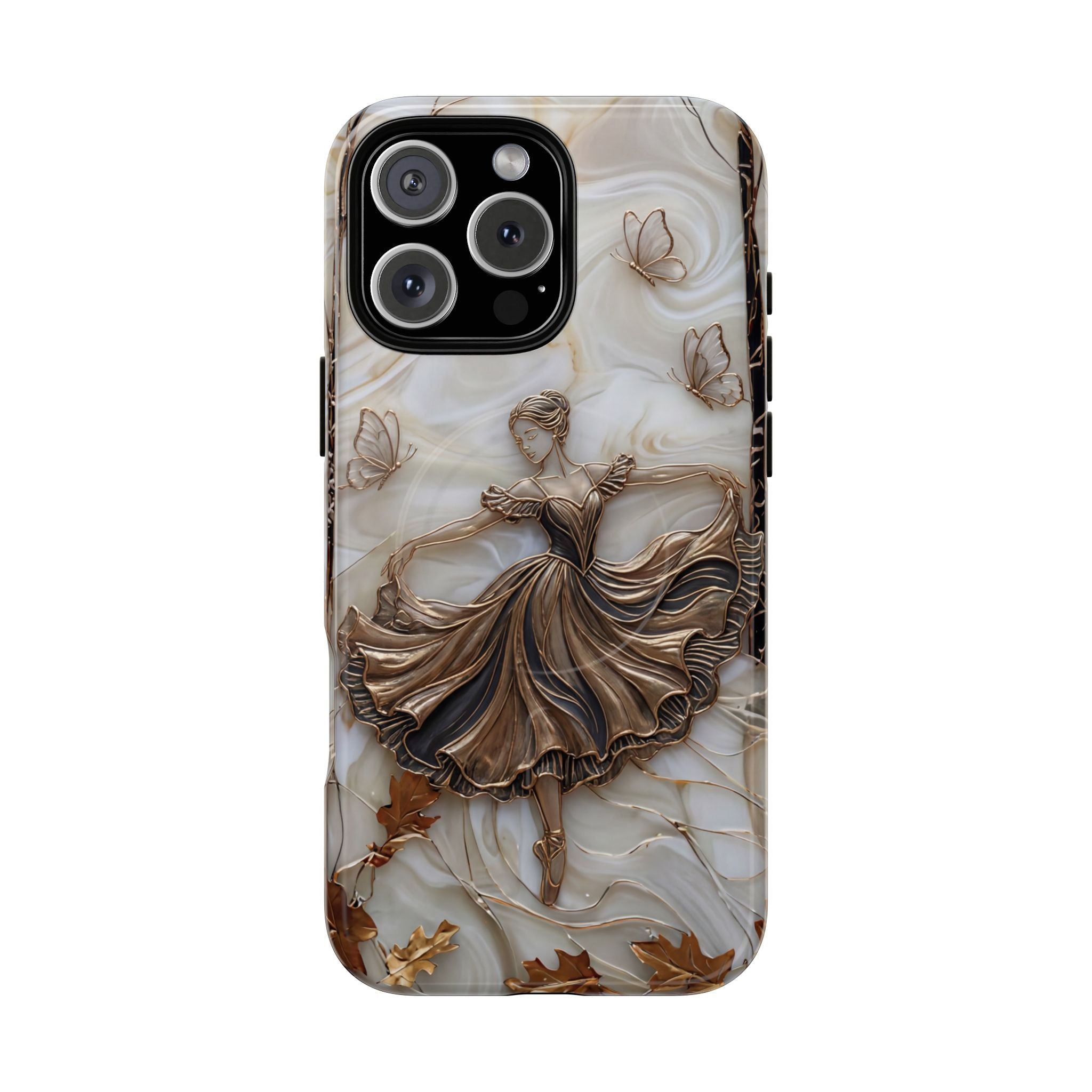 Ballet Dancer Tough MagSafe iPhone Case — Elegant Swirl Art Protective Cover