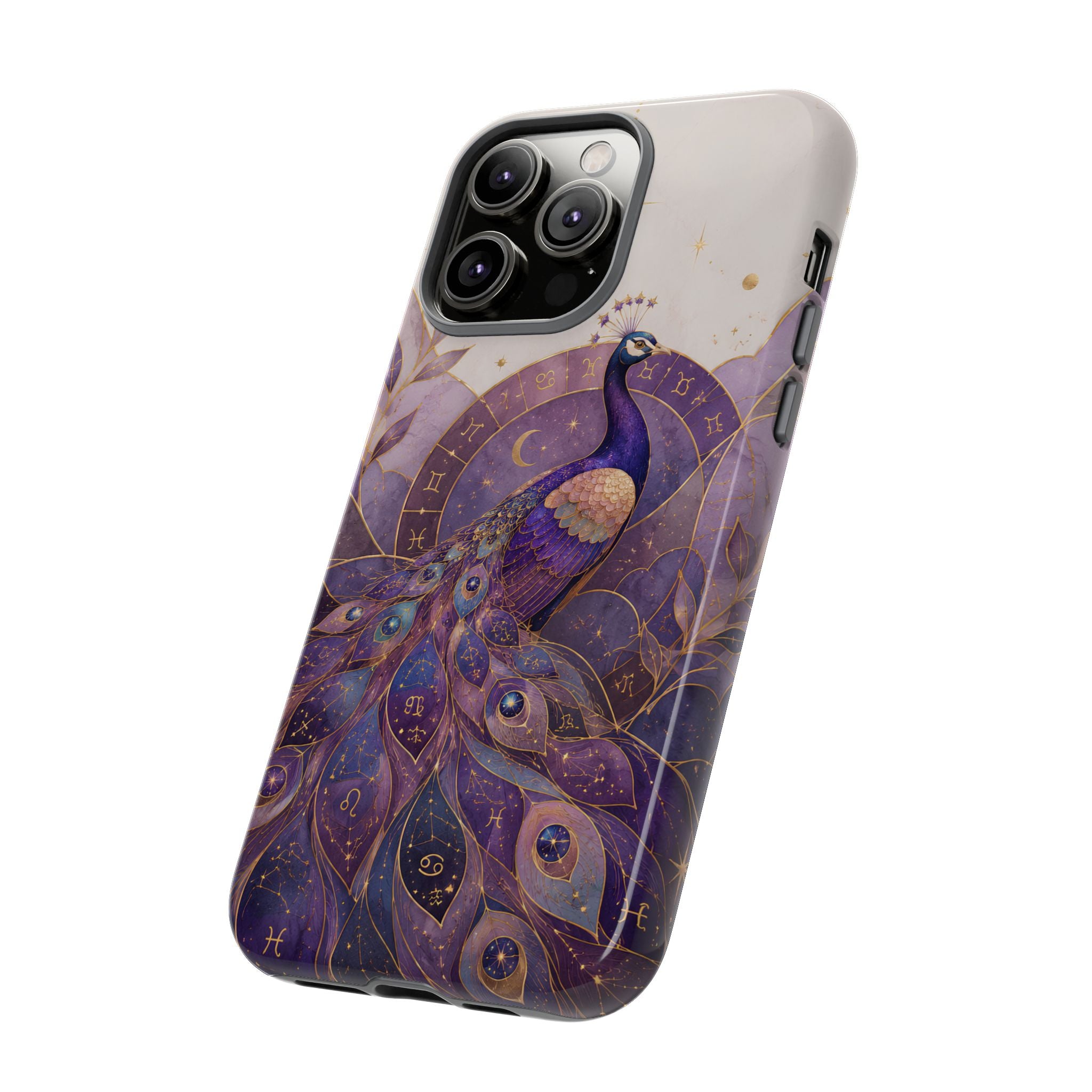 Purple Peacock iPhone Case | Celestial Peacock iPhone Case