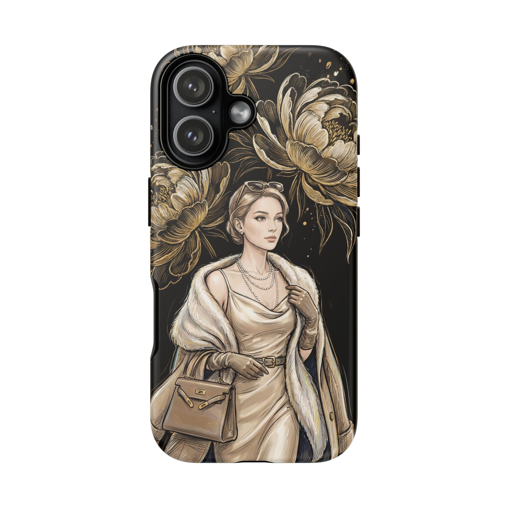 Elegant Vintage Lady Floral iPhone Case | Chic Protective Cover for Women