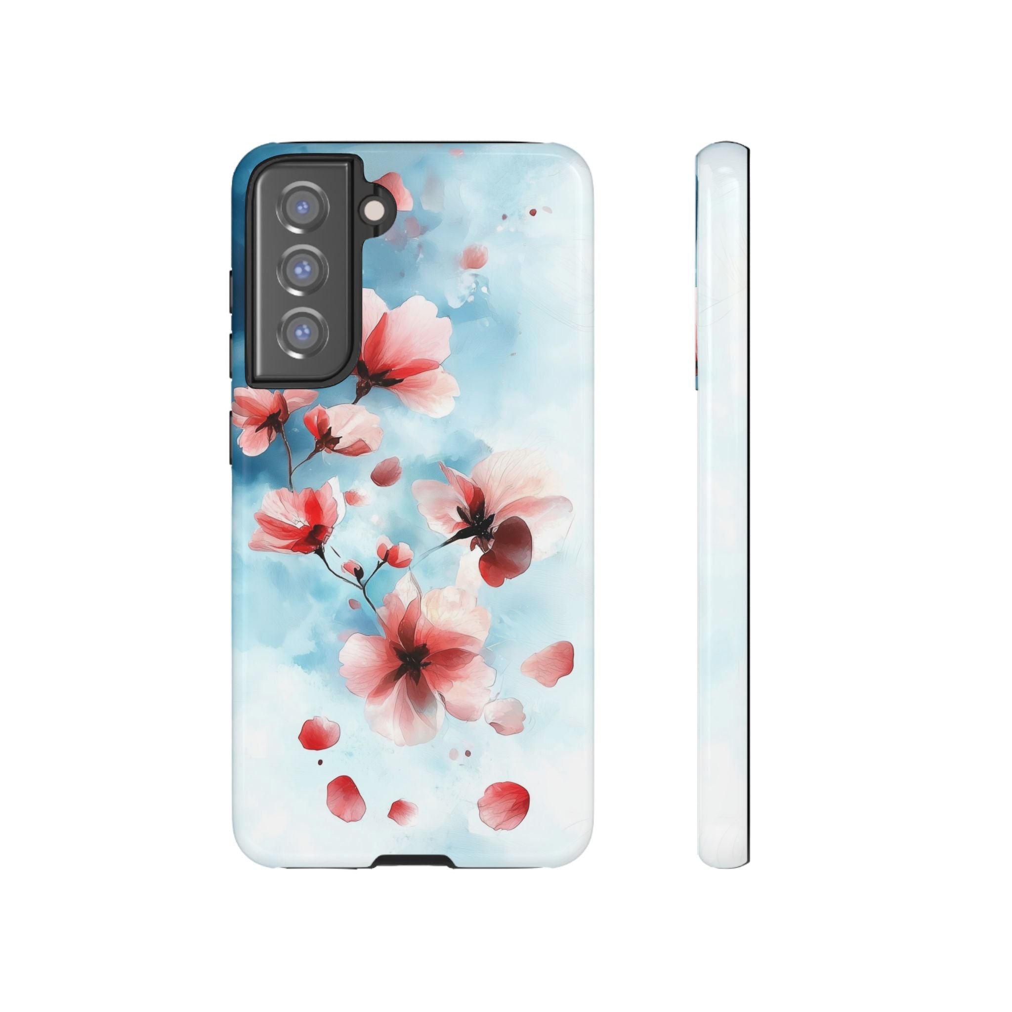 Floral Cherry Blossom Samsung Galaxy Case | Pastel Pink Blue