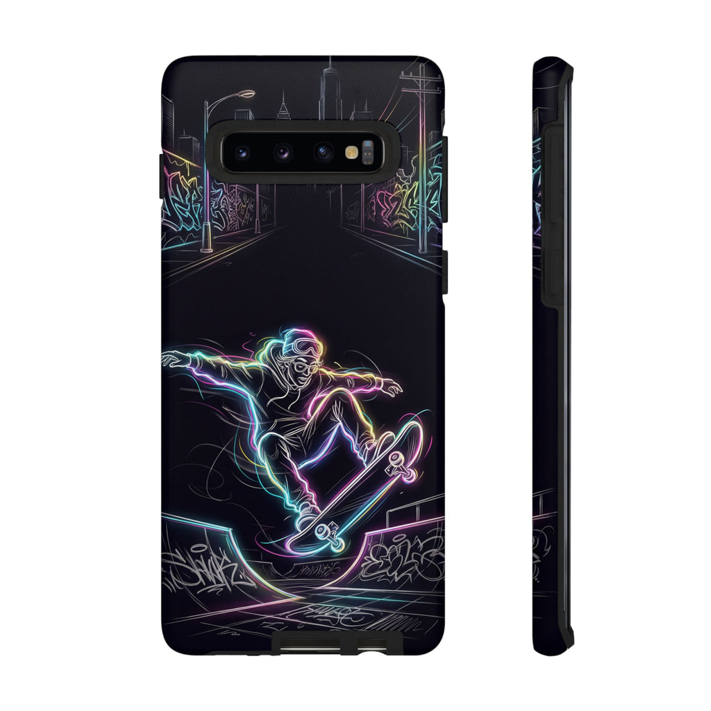 Neon Skateboard Samsung Galaxy Phone Case | Glow Skatepark Protective Cover
