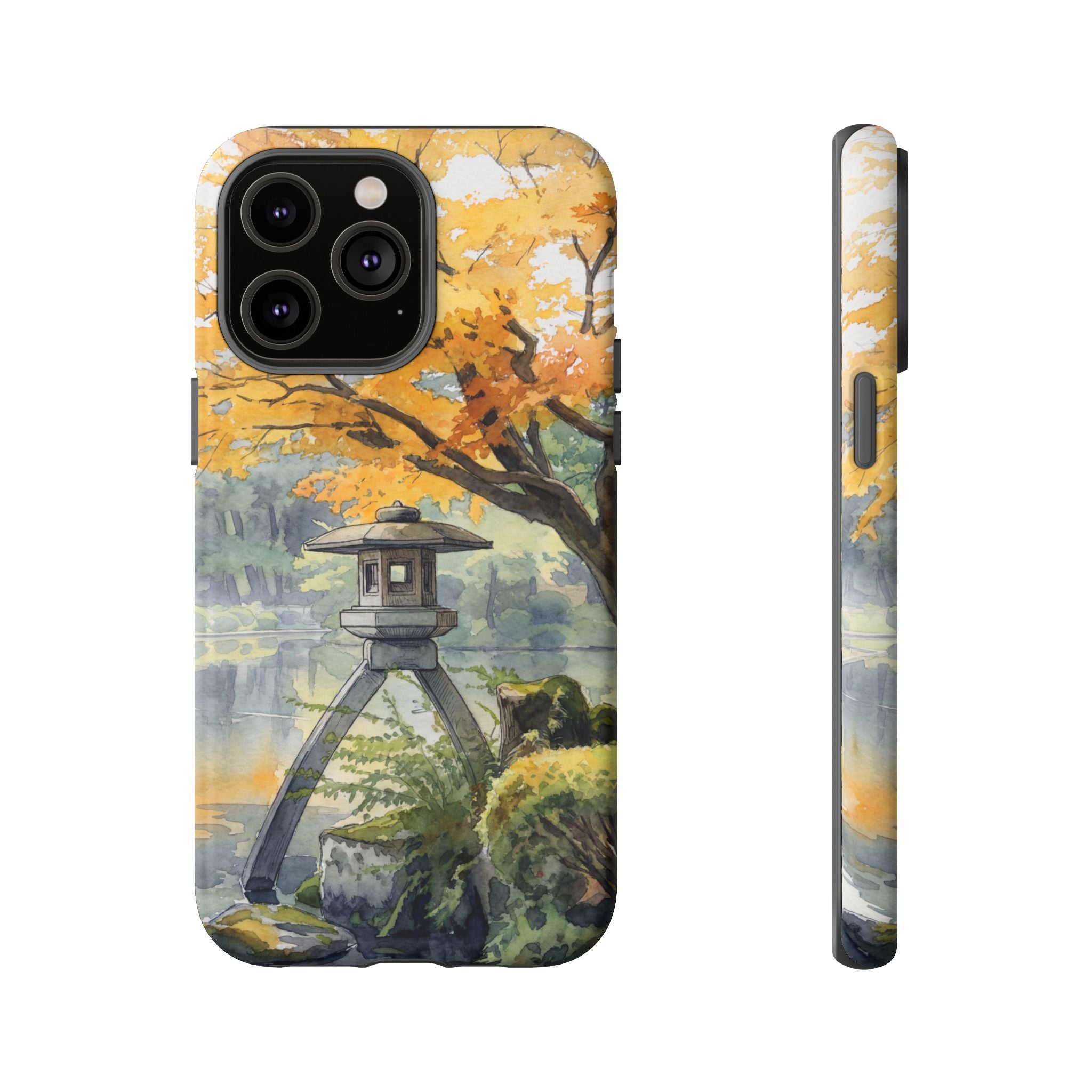 Autumn Japanese Garden iPhone Case | Scenic Lantern Fall