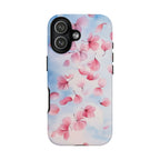 Floral Petal Tough iPhone Case | Pink Falling Blossoms