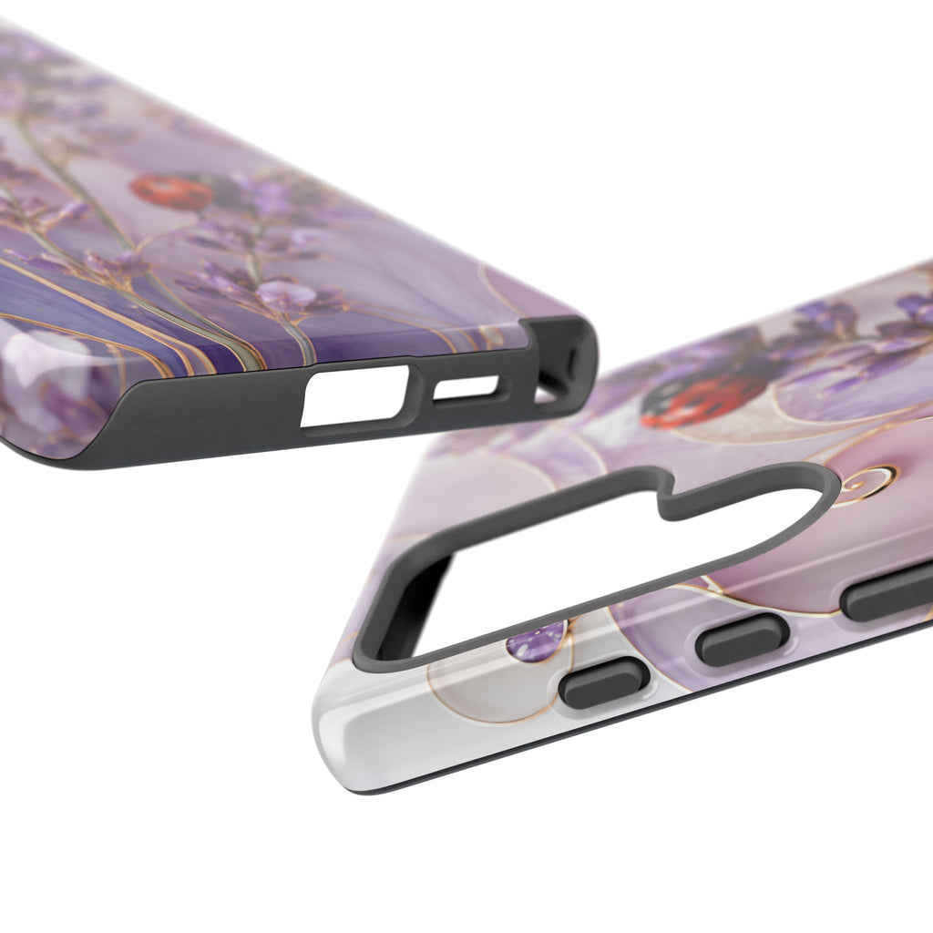 Lavender Ladybug Samsung Galaxy Phone Case | Floral iPhone Case