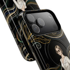 Elegant Woman Illustration MagSafe iPhone Case | Vintage Bride in Flowing Gown