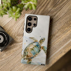 Sea Turtle Samsung Galaxy Phone Case | Stained Glass Turtle Phone Case