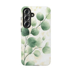 Botanical Eucalyptus Tough Samsung Galaxy Phone Case | Green Watercolour Leaf