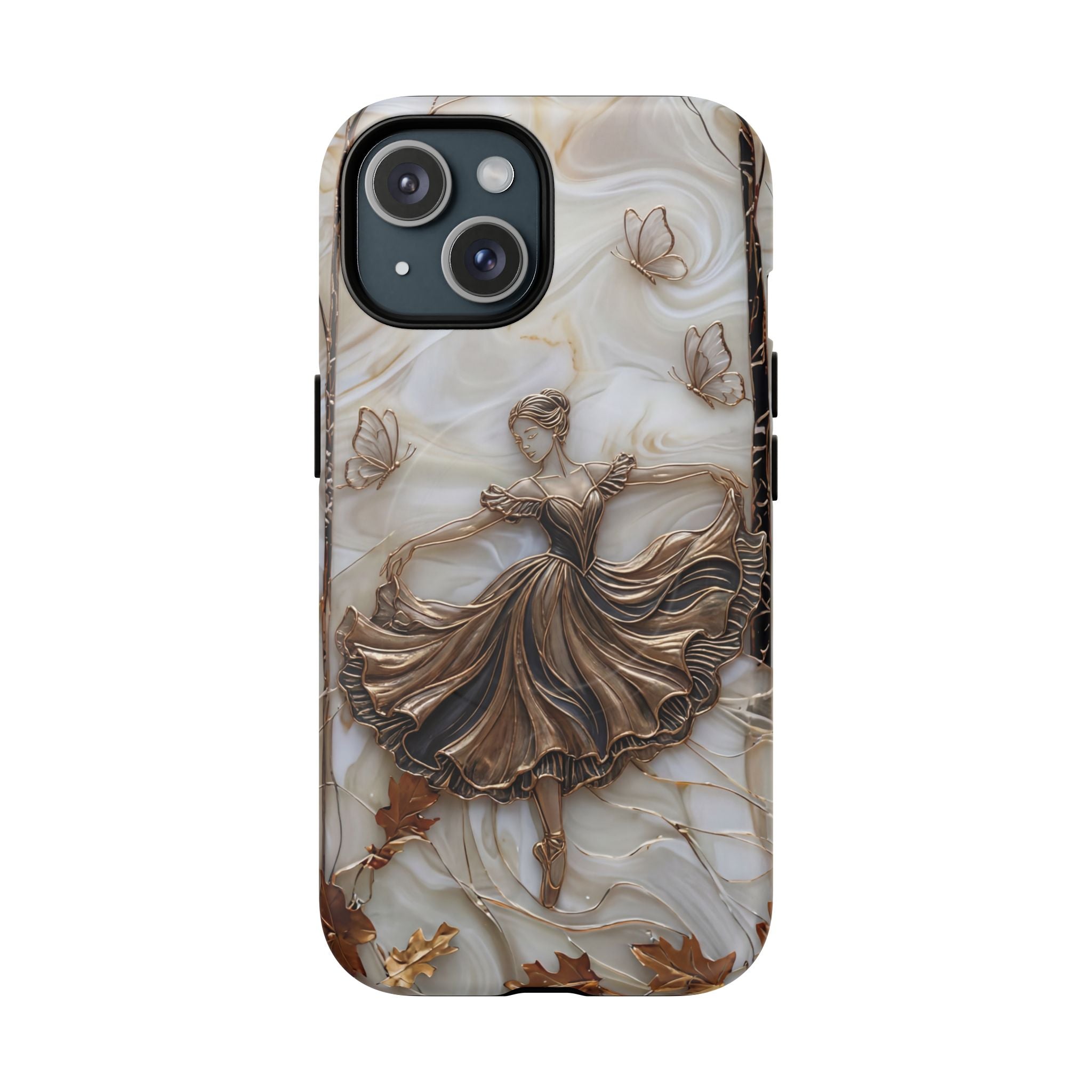 Ballet Dancer Tough MagSafe iPhone Case — Elegant Swirl Art Protective Cover