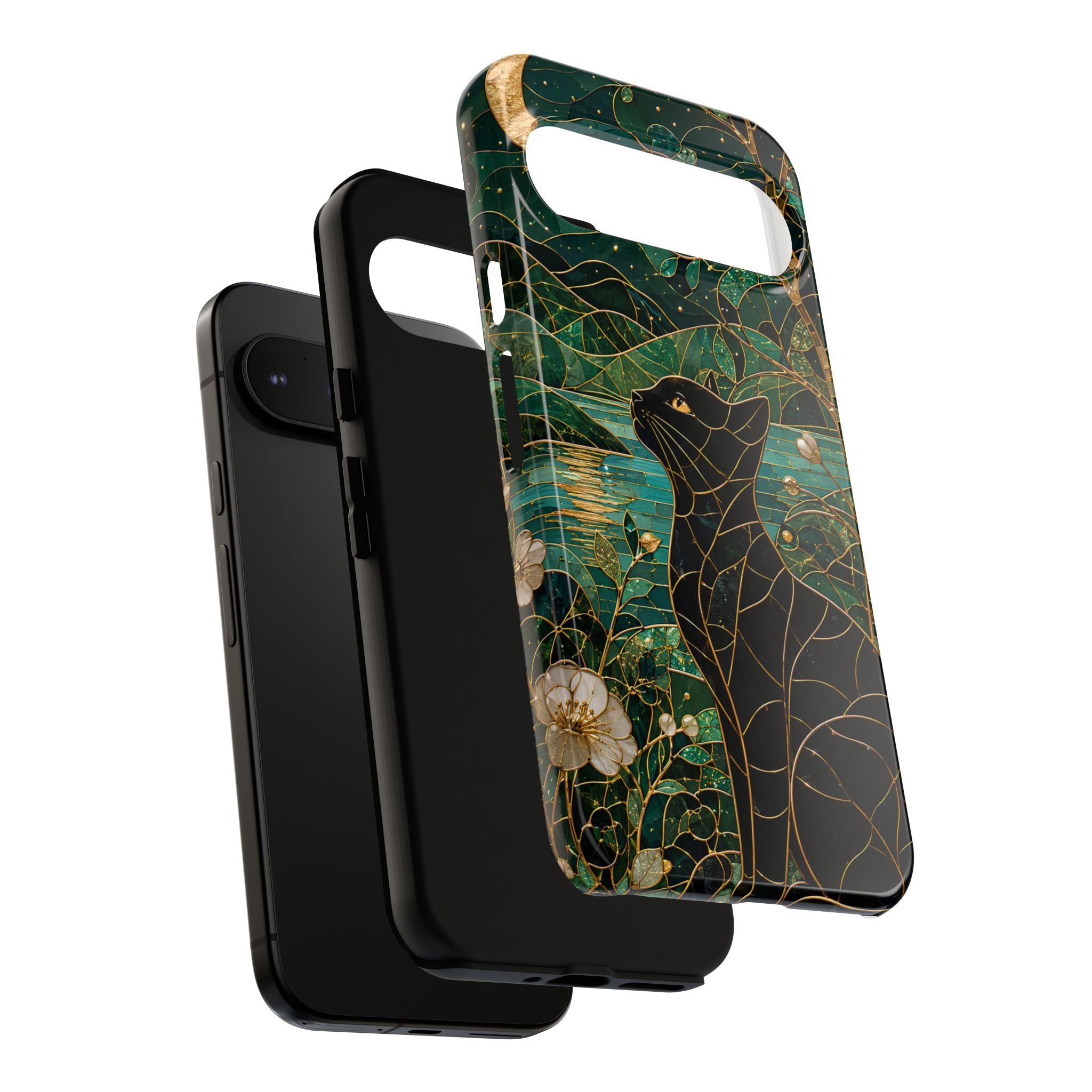 Black CatGoogle Pixel Phone Case | Enchanted Cat Art Cover
