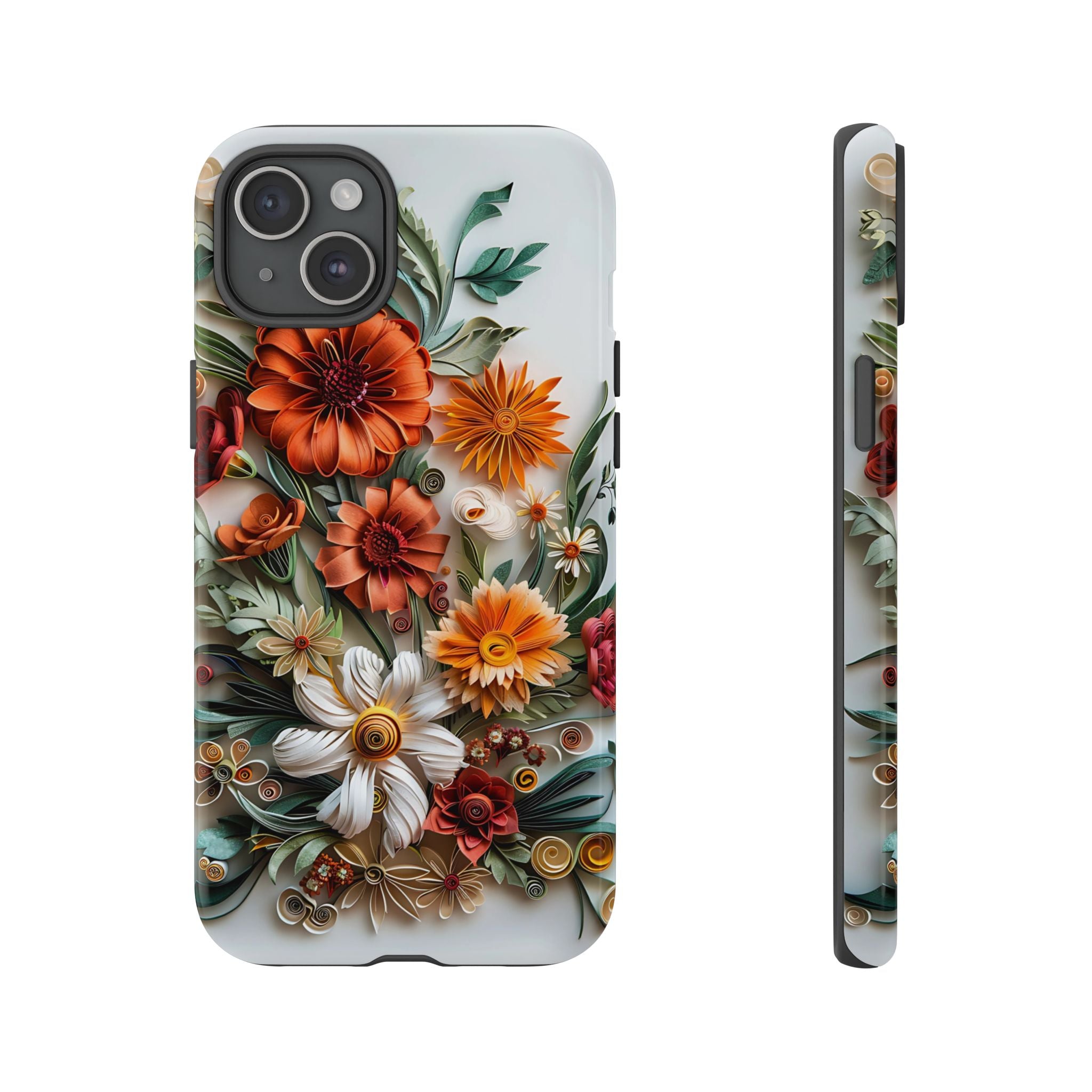 Floral Quilling Tough iPhone Case — Orange Daisy