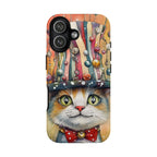 Cat in Colorful Top Hat iPhone Case — Whimsical Cat Art iPhone Case