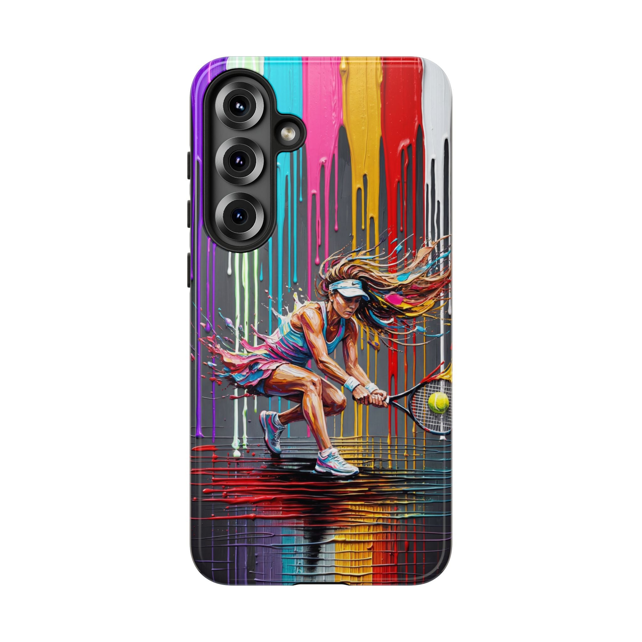 Colour Splash Tennis Samsung Galaxy Phone Case | Vibrant Female Player Art