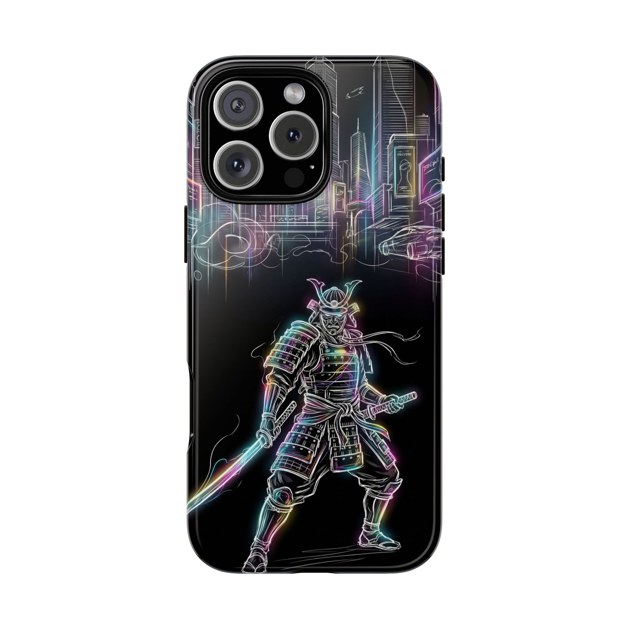 Neon Samurai iPhone Case | Cyberpunk City Armor