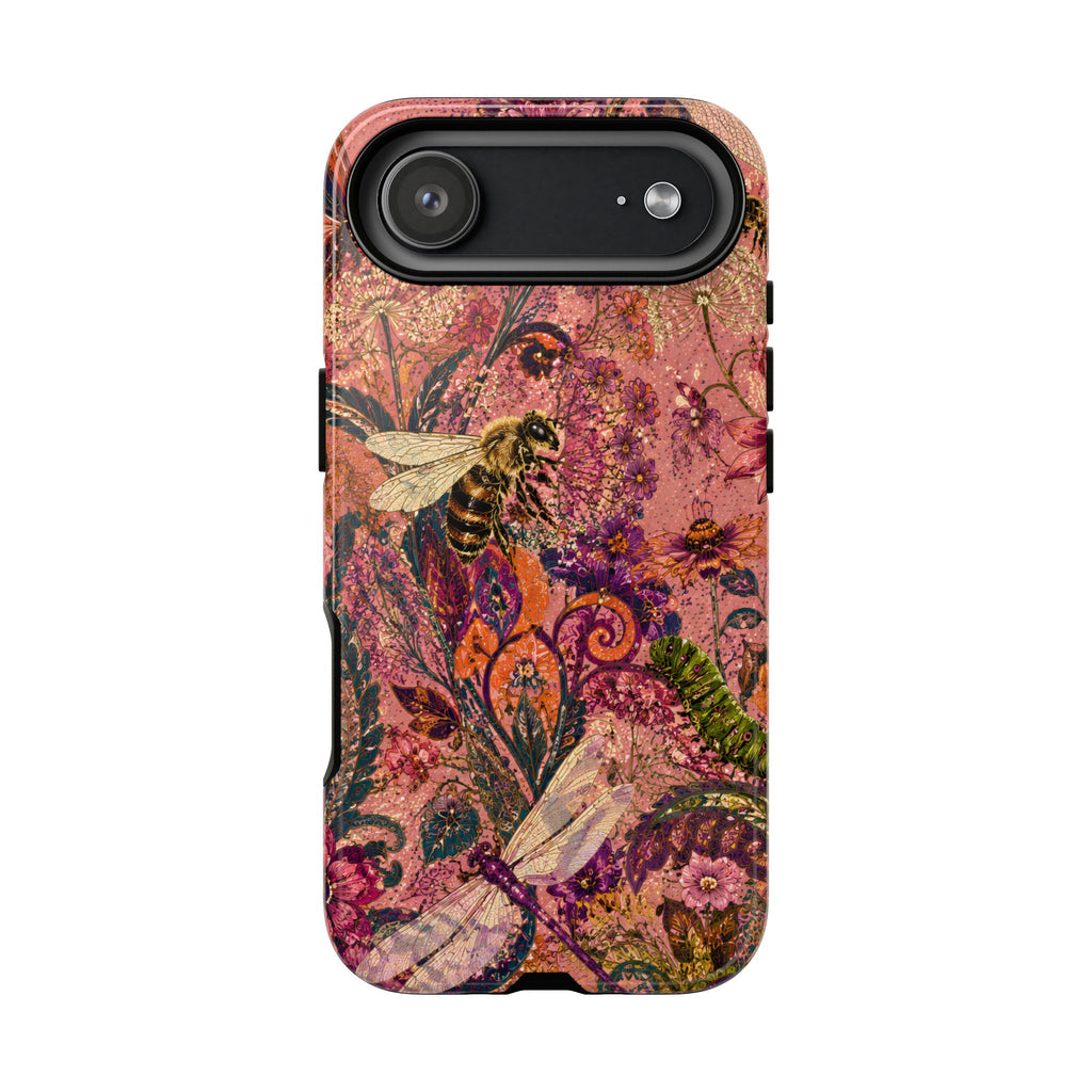 Vintage Floral Tough iPhone Case | Boho Paisley Bee Cover
