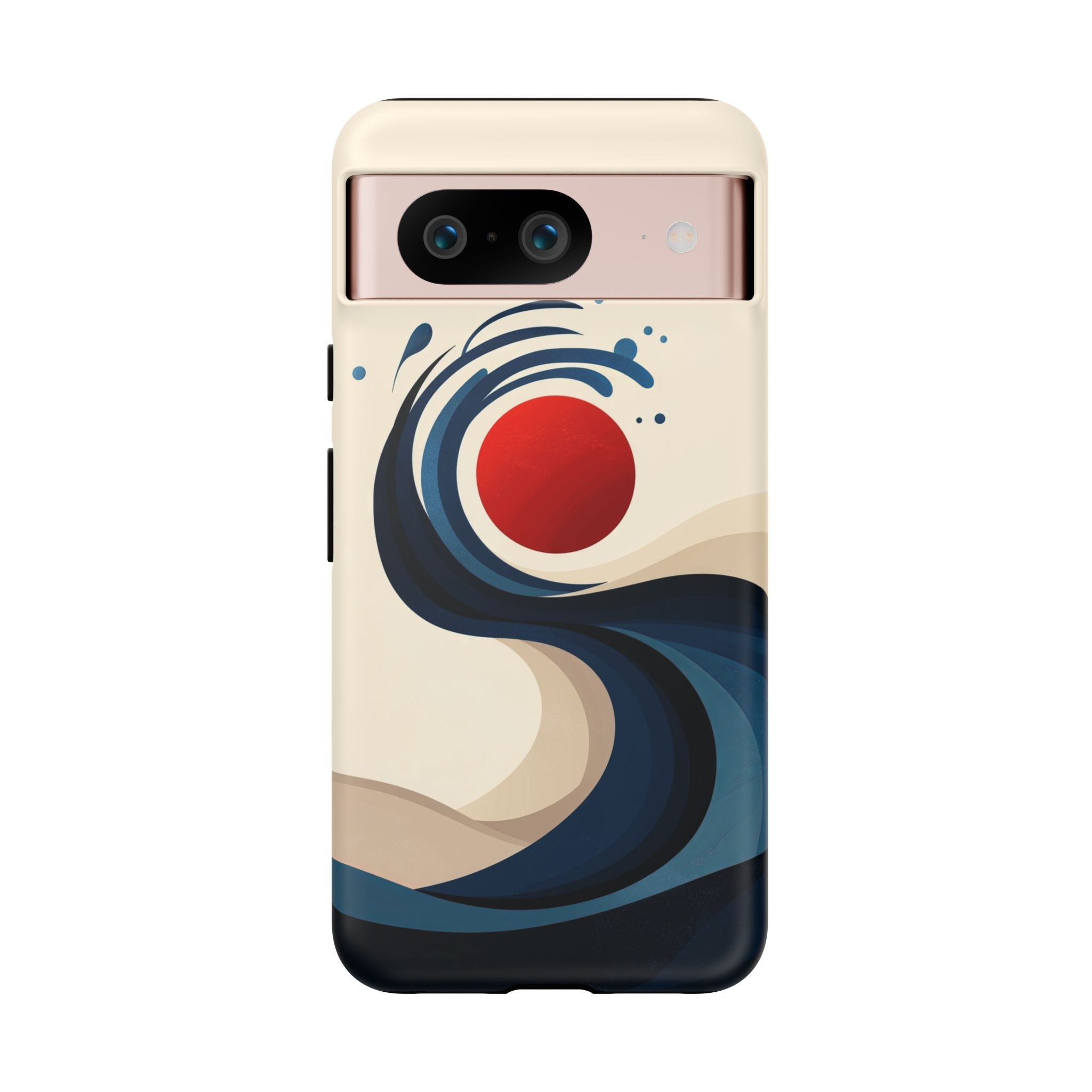 Abstract Wave Google Pixel Case | Red Sun Ocean Art