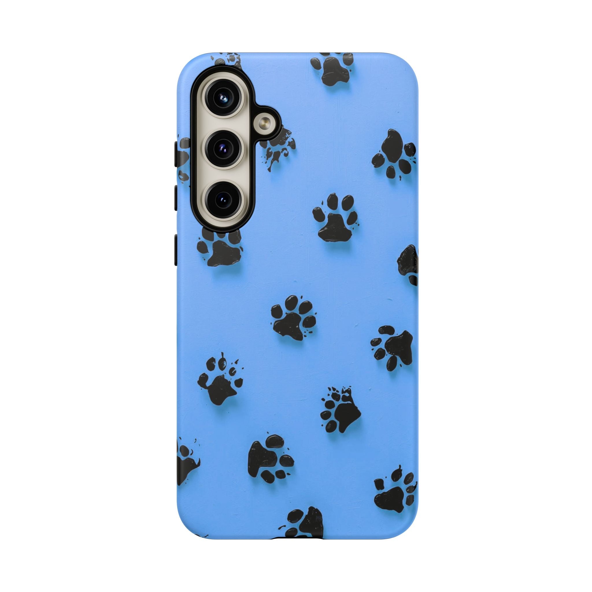 Blue Paw Print Tough Samsung Galaxy Case — Protective Dog & Cat Lover Cover
