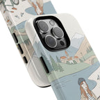 Scenic Picnic iPhone Case | Vintage Bicycle & Mountain Illustration