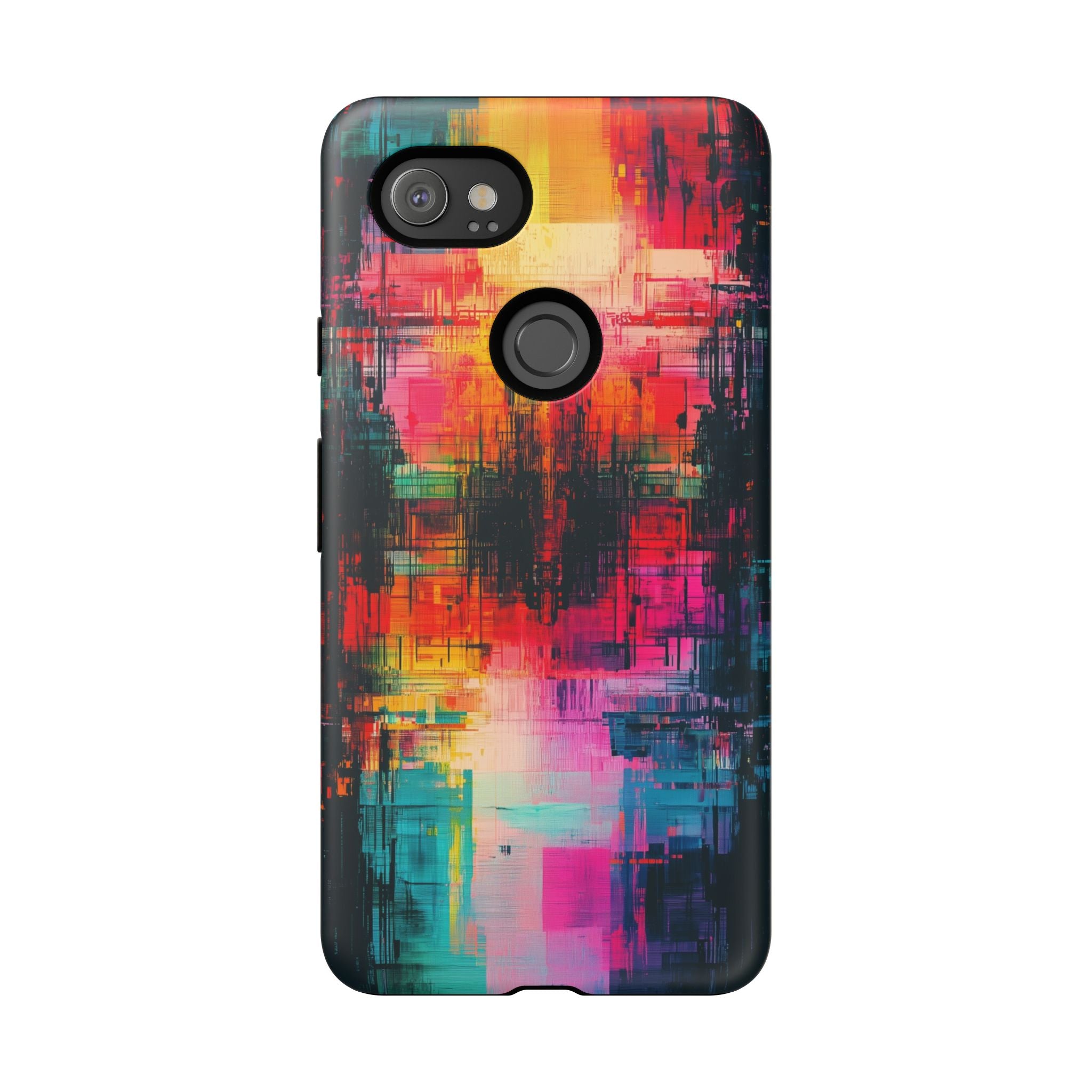 Abstract Neon Glitch Art Tough Google Pixel Case
