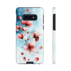Floral Cherry Blossom Samsung Galaxy Case | Pastel Pink Blue