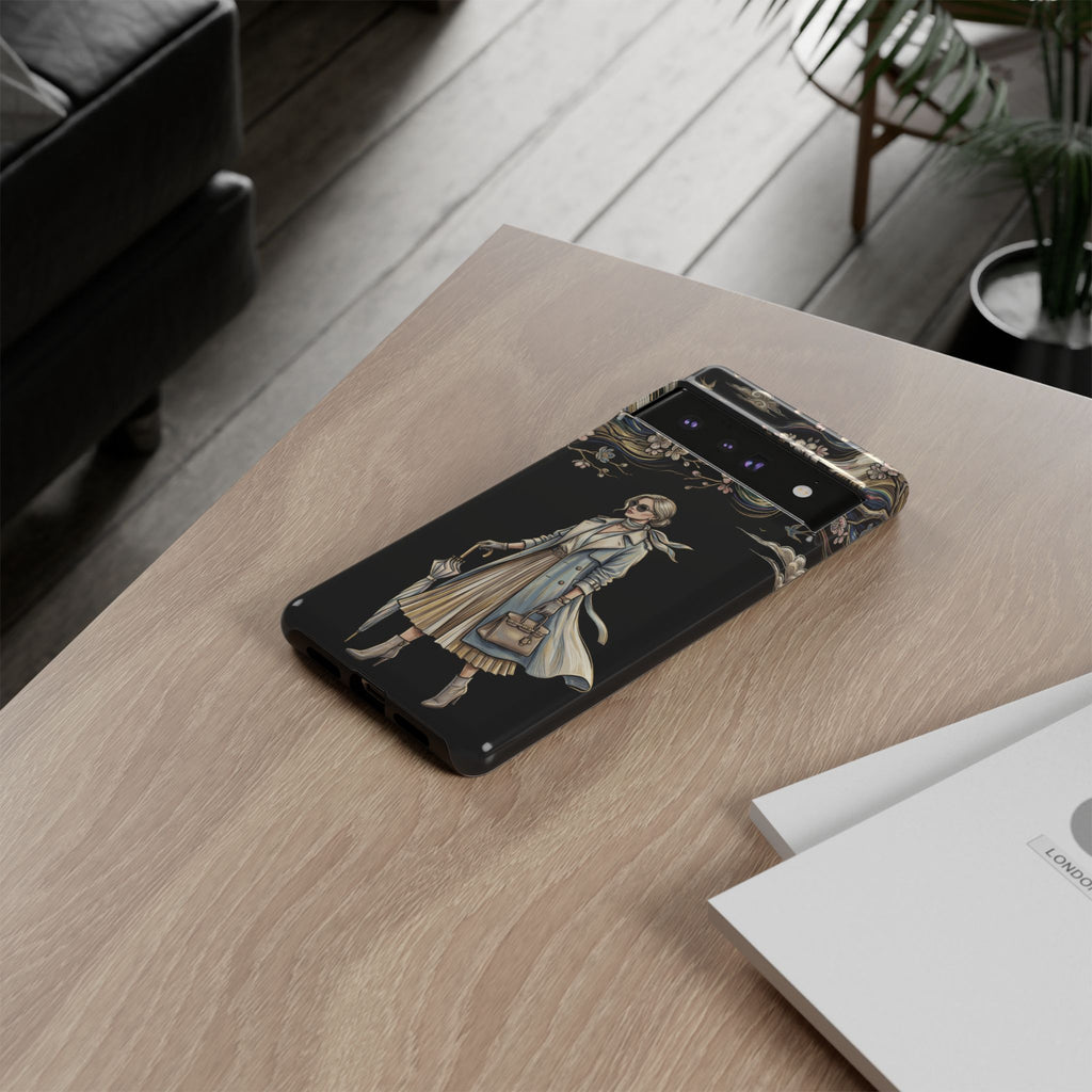 Cover per Google Pixel "Vintage Chic" | Illustrazione Donna Elegante