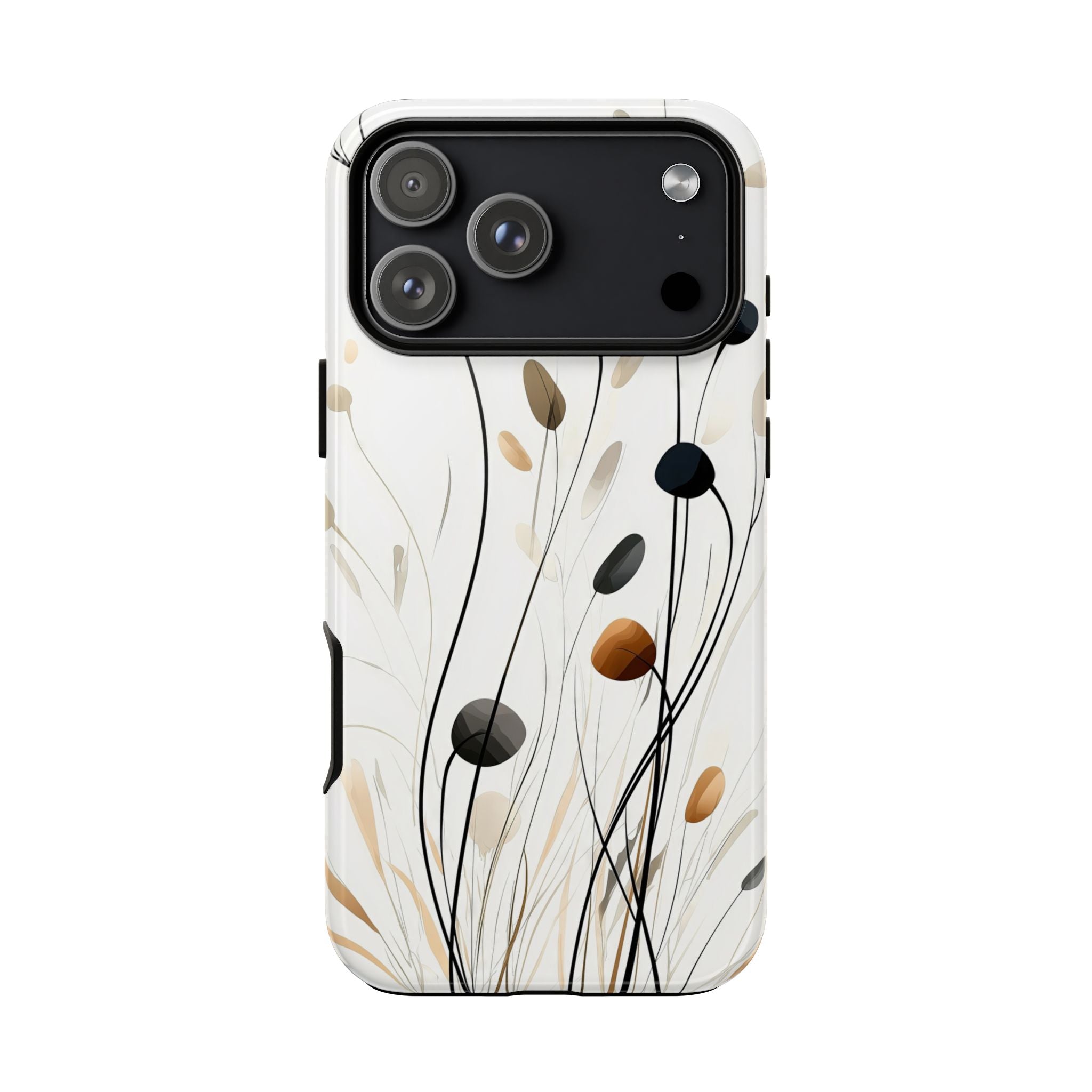 Floral Breeze Tough iPhone Case | Minimal Neutral Botanical Design