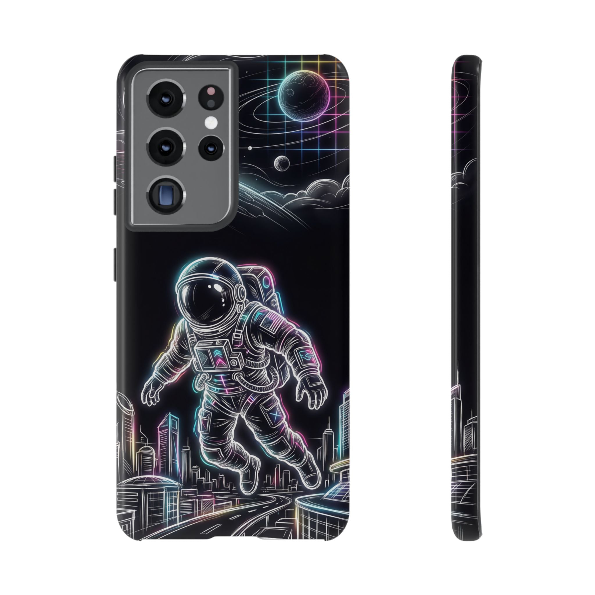 Space Explorer Astronaut Neon Samsung Galaxy Phone Case
