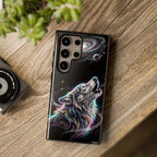Wolf Galaxy Tough Samsung Galaxy Phone Case | Colorful Howling Wolf Space Design