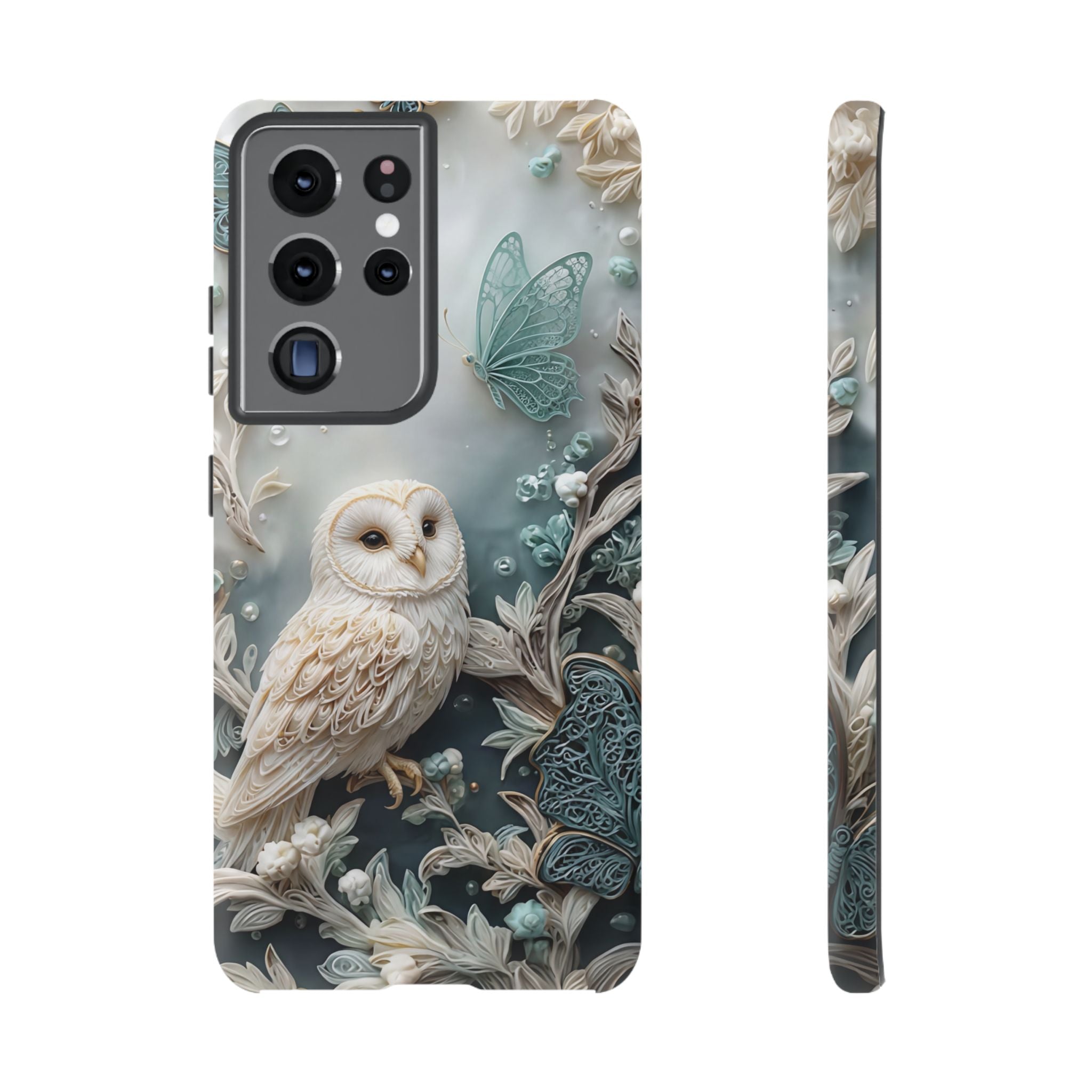 Barn Owl & Butterflies Tough Samsung Galaxy Case